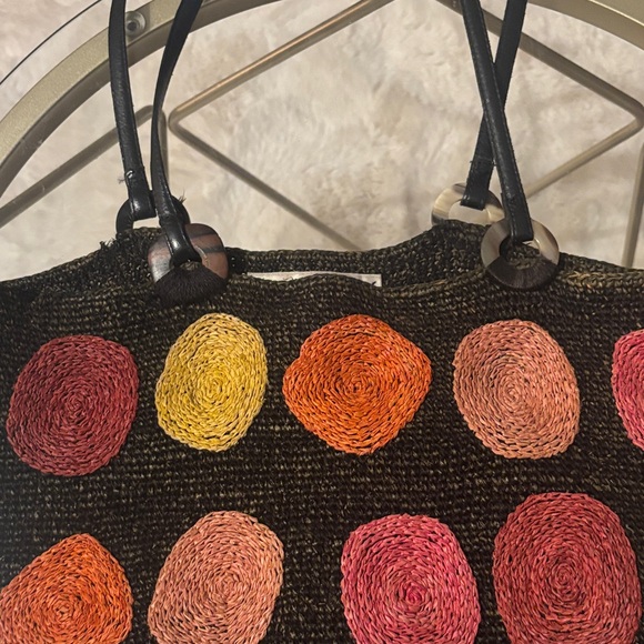 Annabel Ingall Black Tote with Colorful Dots - Picture 5 of 8